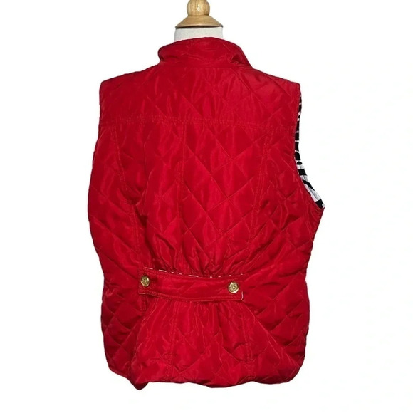 Casual Identity XL red + black/white zebra print reversible‎ quilted vest - Picture 5 of 11